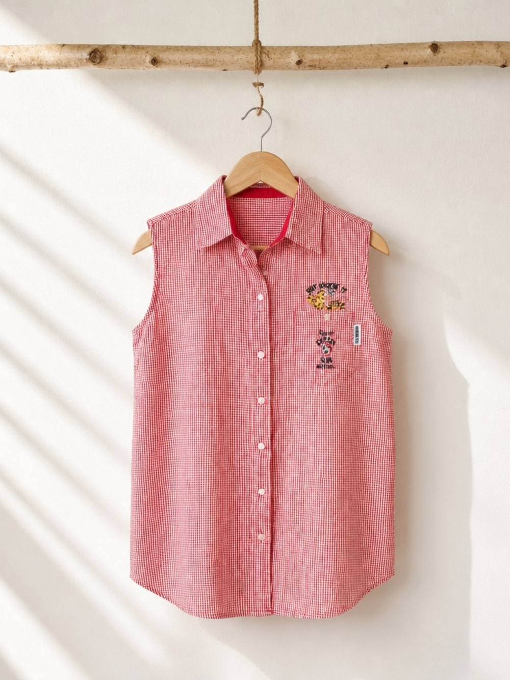 Vintage Disney Main Street Gingham Button Down Shirt